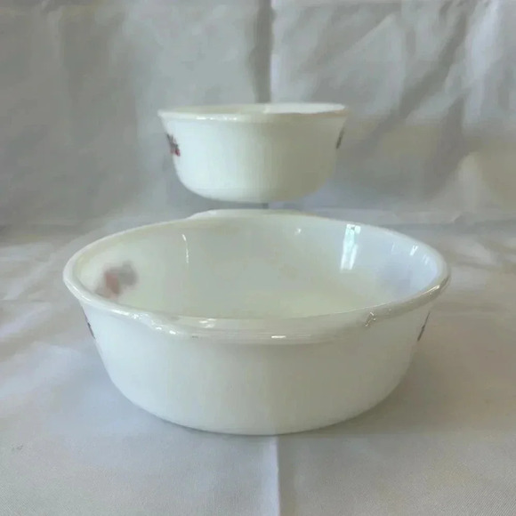 Vintage Fire King Primrose Casserole Dishes 2 QT 1.5 QT Bakeware Set of 2 Dishes - Picture 4 of 6